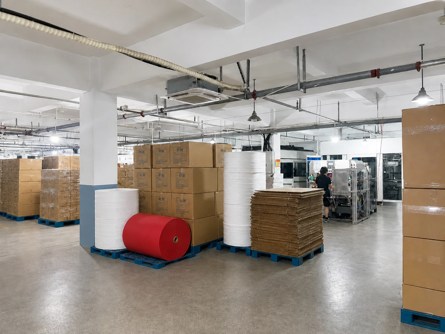 Materials and finished goods storage inside the Muyao factory